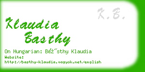 klaudia basthy business card